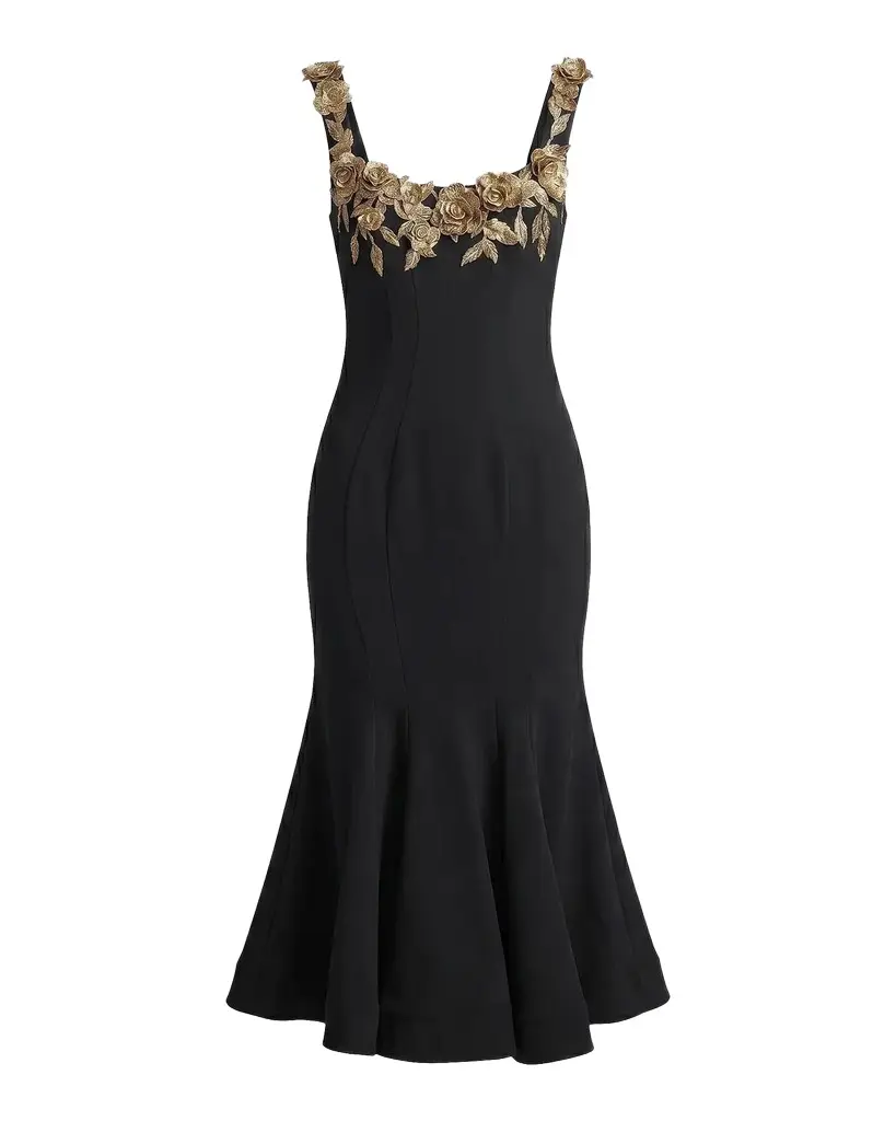 Crepe Mermaid Midi Dress