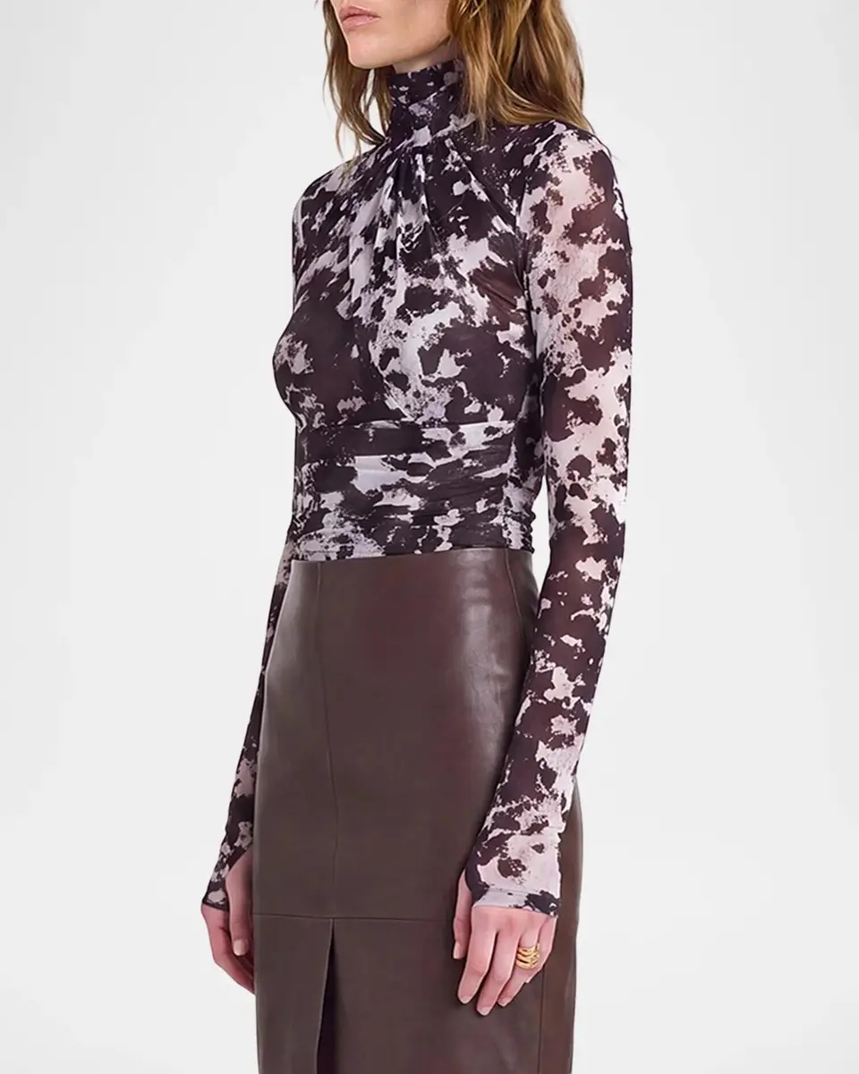 NICHOLAS Ivy Mesh Gathered Long Sleeve Top | Thumbnail 4 NICHOLAS Ivy Mesh Gathered Long Sleeve Top | Thumbnail 4