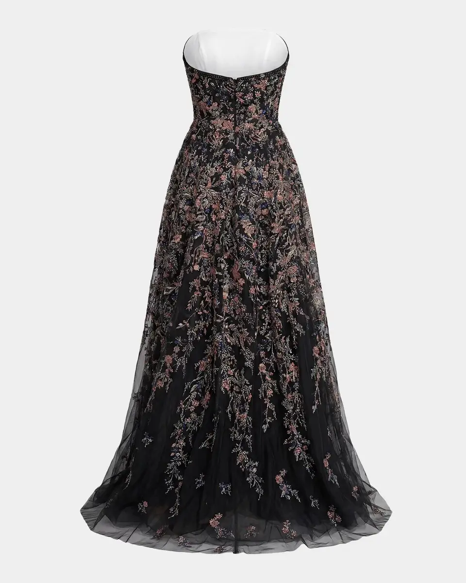 Mac Duggal Floral Embroidered Strapless Gown | Thumbnail 5 Mac Duggal Floral Embroidered Strapless Gown | Thumbnail 5