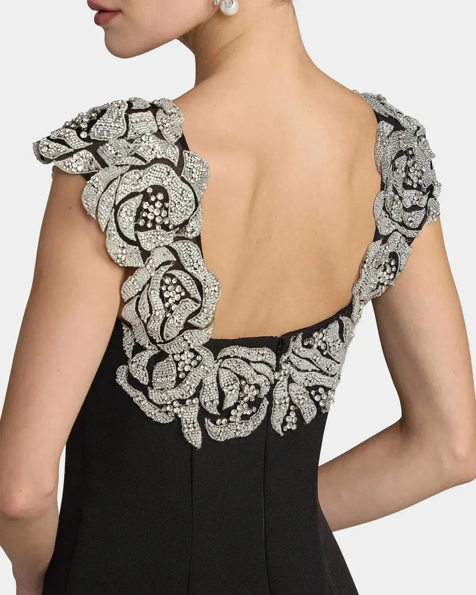 Mac Duggal Embellished Strap Crepe Mermaid Gown | Thumbnail 5 Mac Duggal Embellished Strap Crepe Mermaid Gown | Thumbnail 5