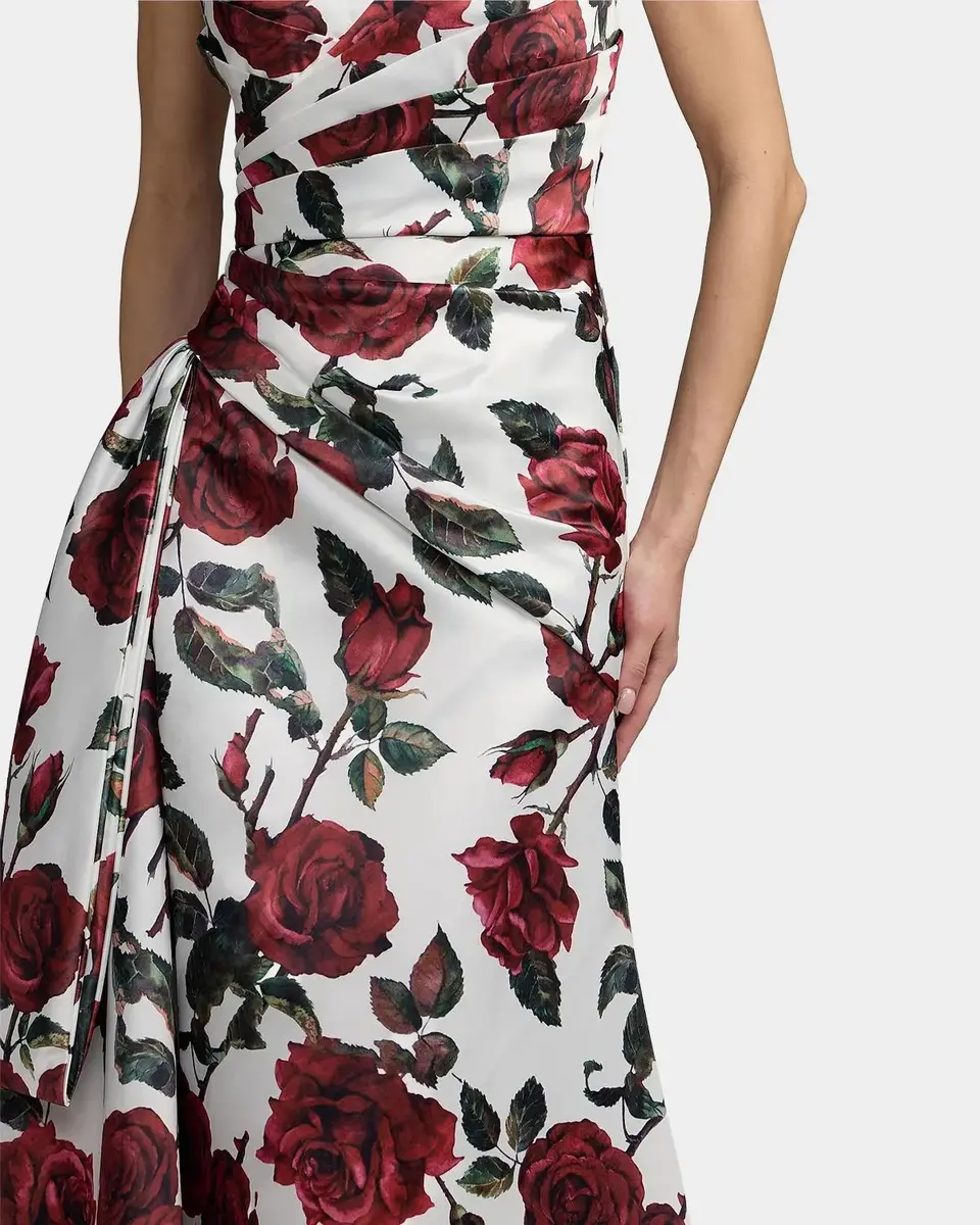 Mac Duggal Floral Satin Strapless Gown | Thumbnail 5