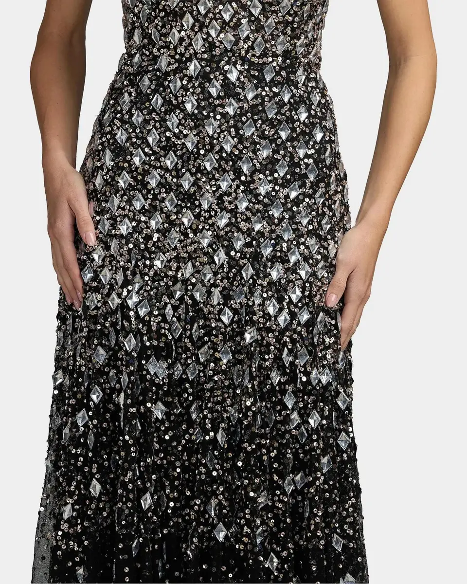 Mac Duggal Beaded Mesh Strapless A-Line Gown | Thumbnail 5