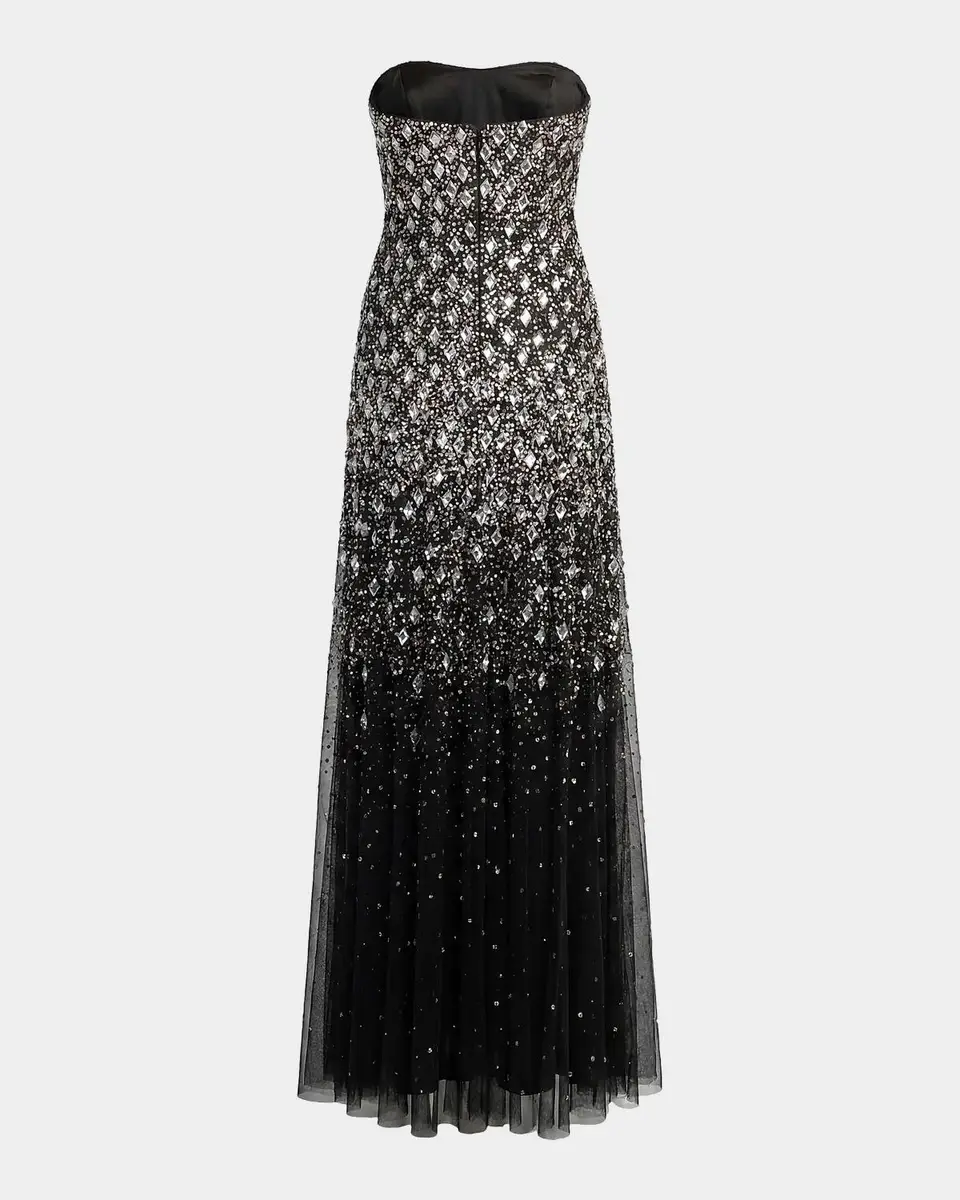 Mac Duggal Beaded Mesh Strapless A-Line Gown | Thumbnail 6