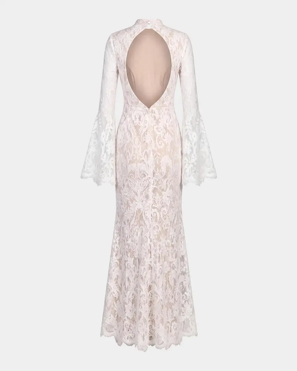 Mac Duggal Lace Flare Sleeve Mermaid Gown | Thumbnail 5