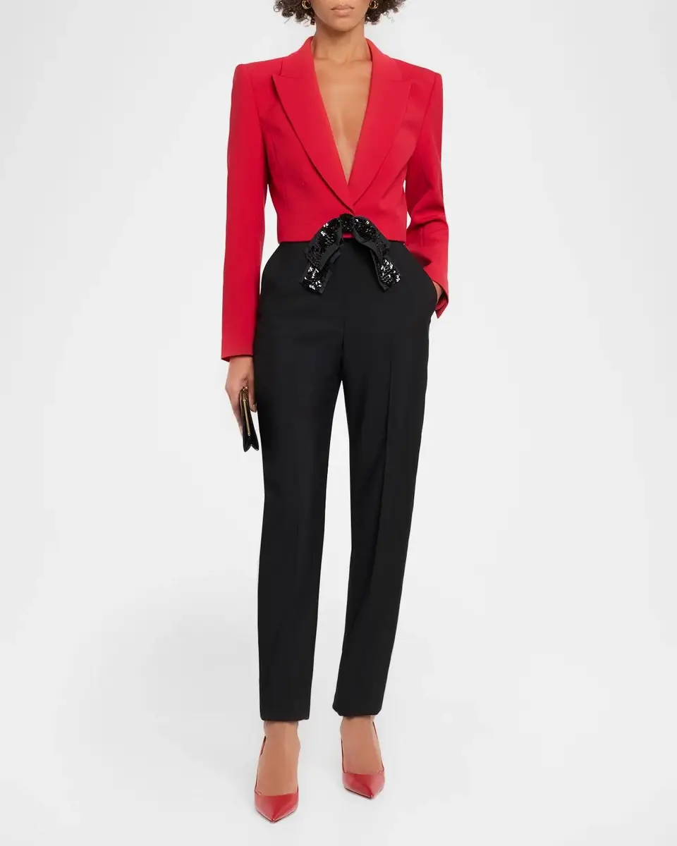 Ungaro Bria Cropped Peak-Lapel Jacket | Thumbnail 2 Ungaro Bria Cropped Peak-Lapel Jacket | Thumbnail 2