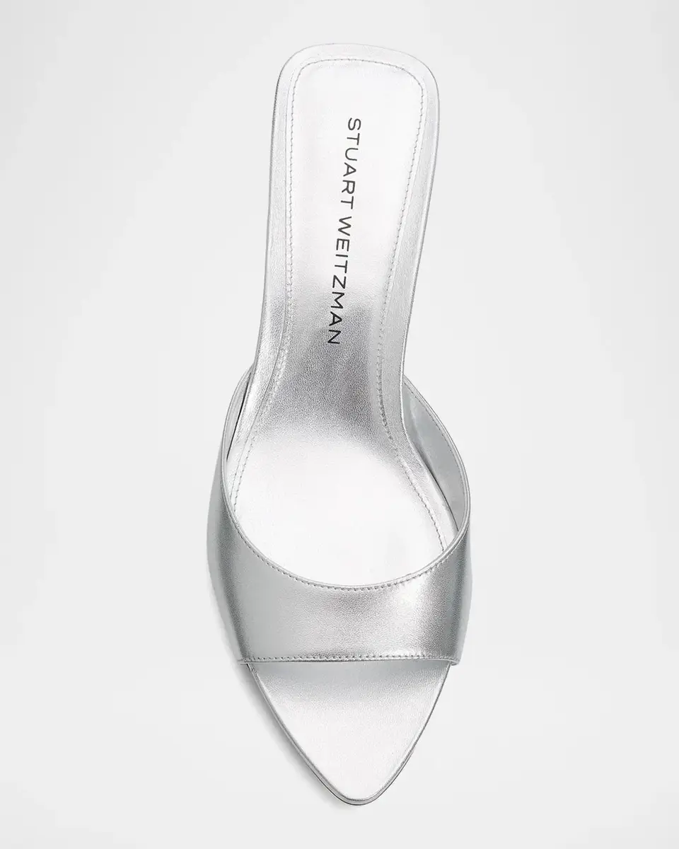 Stuart Weitzman 50mm Lexington Metallic Leather Mules | Thumbnail 6