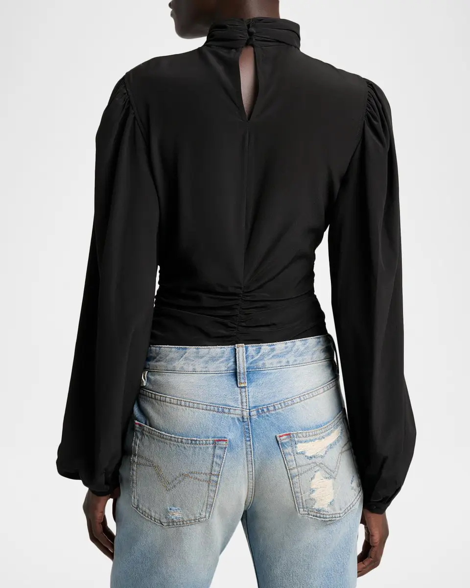 Isabel Marant Depsona Twisted Keyhole Long-Sleeve Silk Blouse | Thumbnail 3 Isabel Marant Depsona Twisted Keyhole Long-Sleeve Silk Blouse | Thumbnail 3