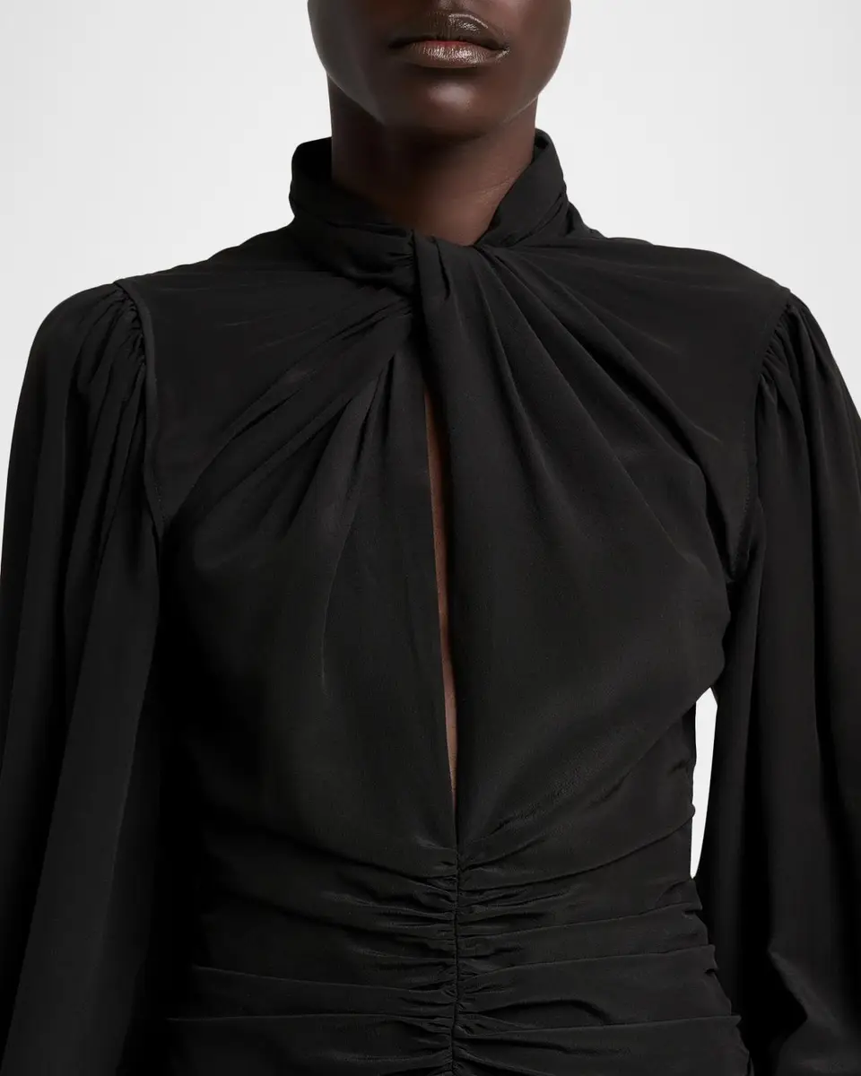 Isabel Marant Depsona Twisted Keyhole Long-Sleeve Silk Blouse | Thumbnail 5 Isabel Marant Depsona Twisted Keyhole Long-Sleeve Silk Blouse | Thumbnail 5