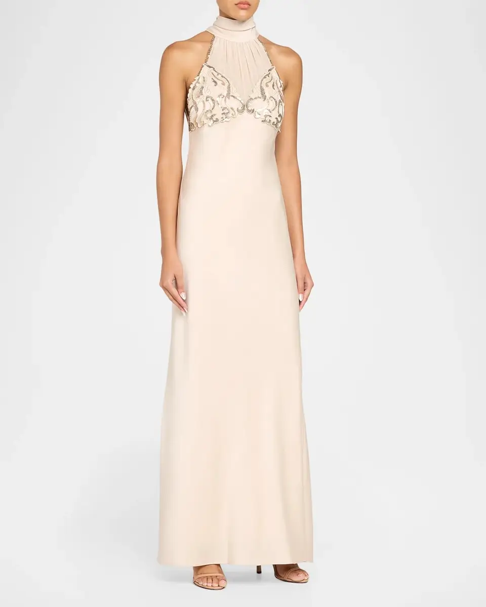 Ungaro Evie Sequin-Embroidered Halter Gown | Thumbnail 4 Ungaro Evie Sequin-Embroidered Halter Gown | Thumbnail 4