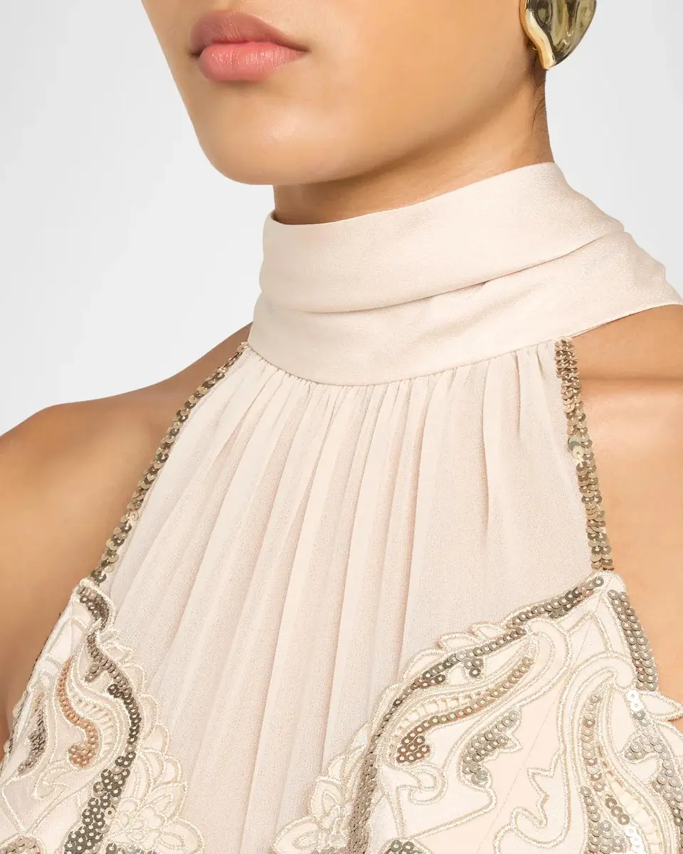 Ungaro Evie Sequin-Embroidered Halter Gown | Thumbnail 5 Ungaro Evie Sequin-Embroidered Halter Gown | Thumbnail 5