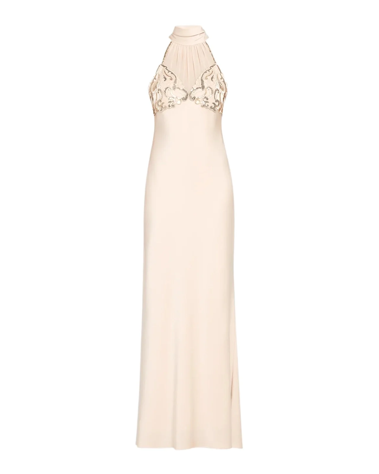 Ungaro Evie Sequin-Embroidered Halter Gown