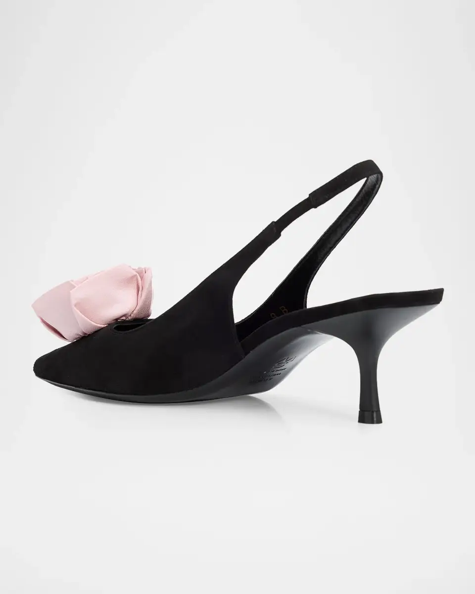 Stuart Weitzman Paloma Rose 50MM Suede Slingback Pumps | Thumbnail 4