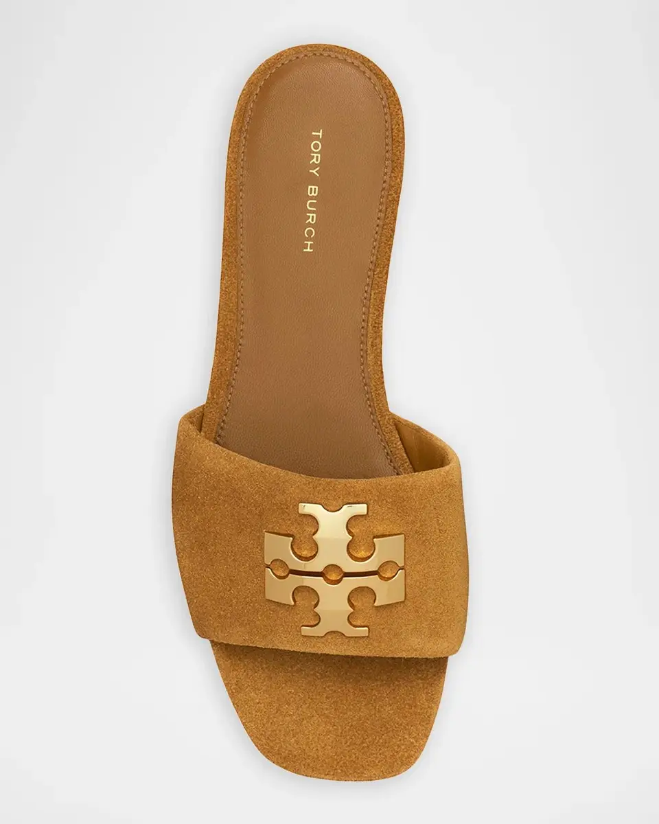 Tory Burch Charlie Suede Flat Slide Sandals | Thumbnail 4 Tory Burch Charlie Suede Flat Slide Sandals | Thumbnail 4