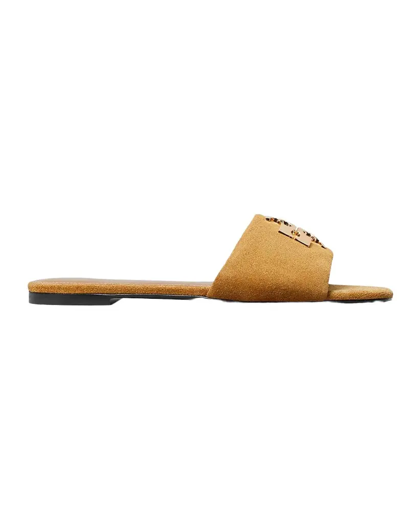 Tory Burch Charlie Suede Flat Slide Sandals