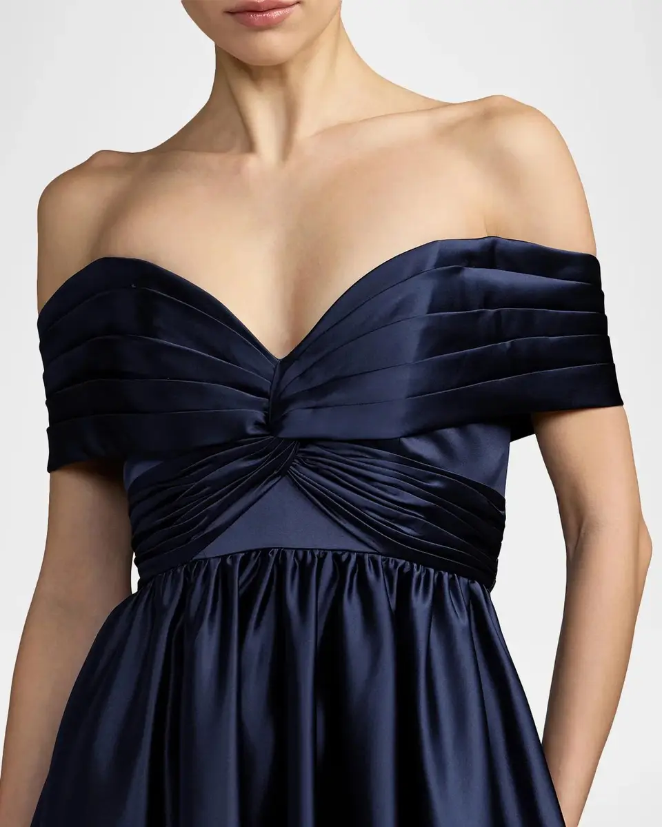 Mac Duggal Ieena Gathered Satin Gown | Thumbnail 4 Mac Duggal Ieena Gathered Satin Gown | Thumbnail 4