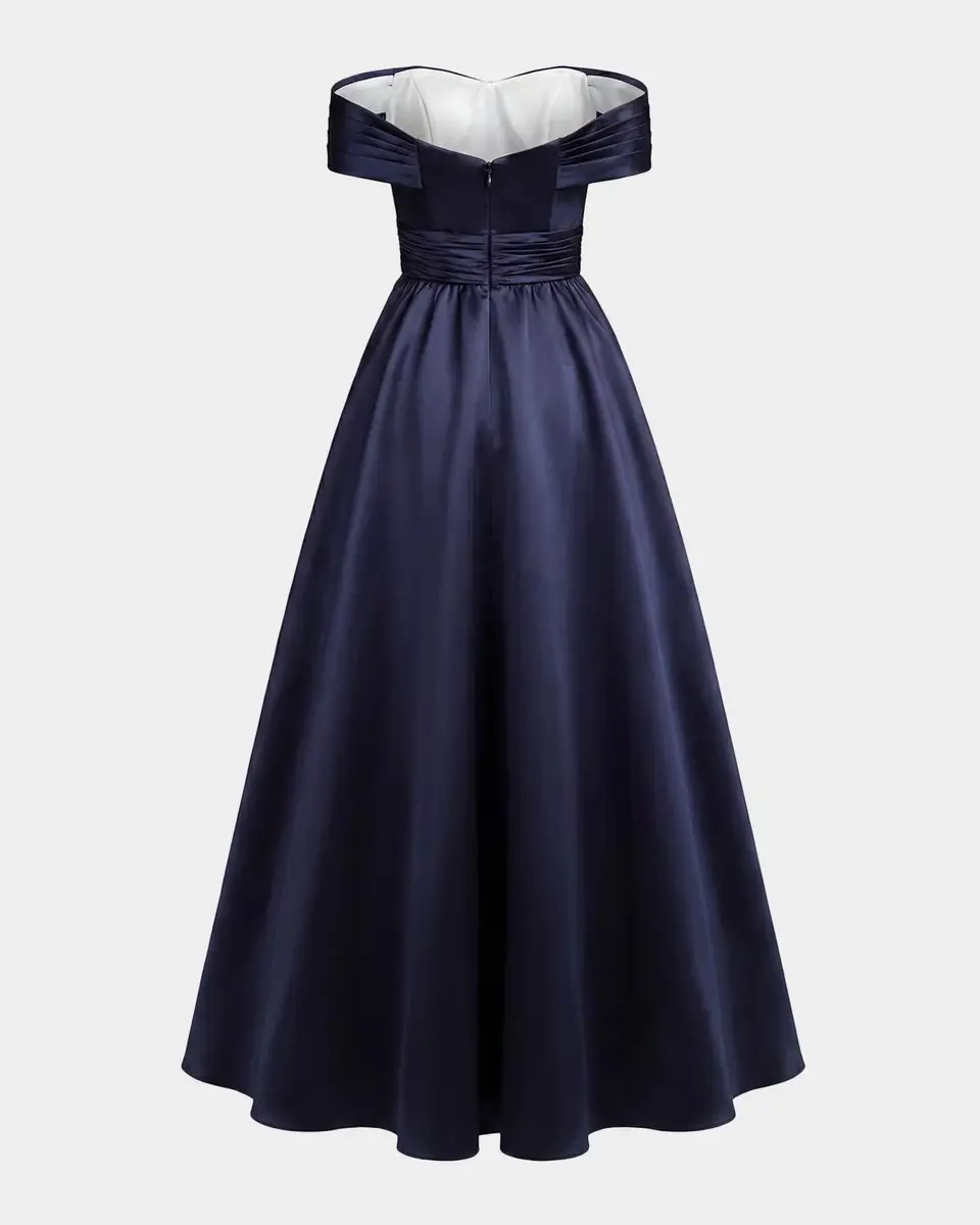 Mac Duggal Ieena Gathered Satin Gown | Thumbnail 5 Mac Duggal Ieena Gathered Satin Gown | Thumbnail 5