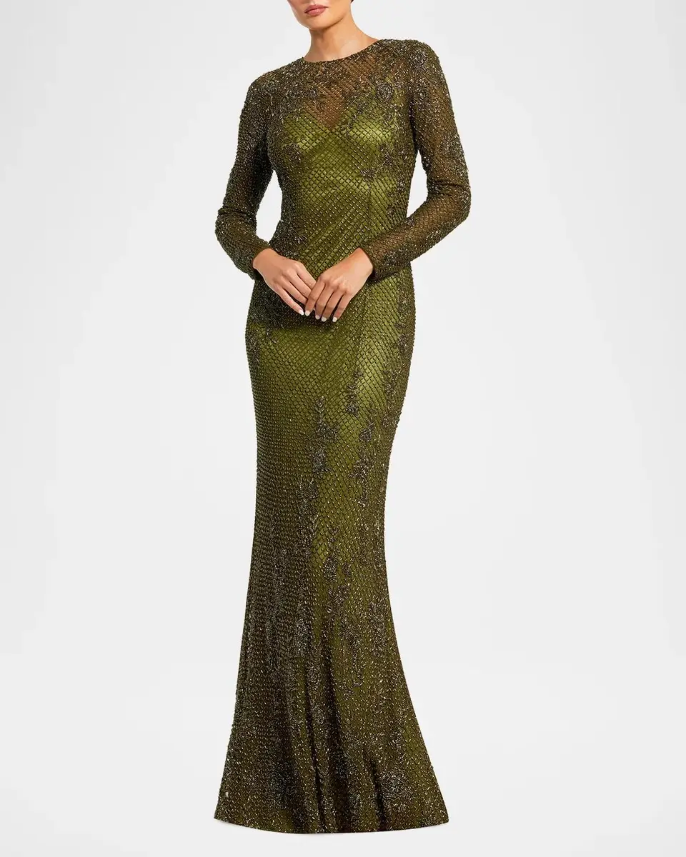 Mac Duggal Embellished Long Sleeve Gown | Thumbnail 2