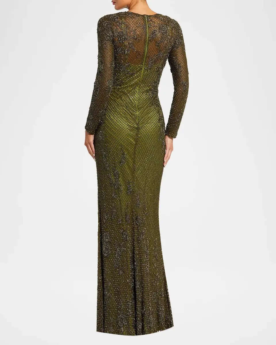 Mac Duggal Embellished Long Sleeve Gown | Thumbnail 3