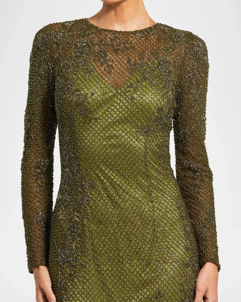 Mac Duggal Embellished Long Sleeve Gown | Thumbnail 4