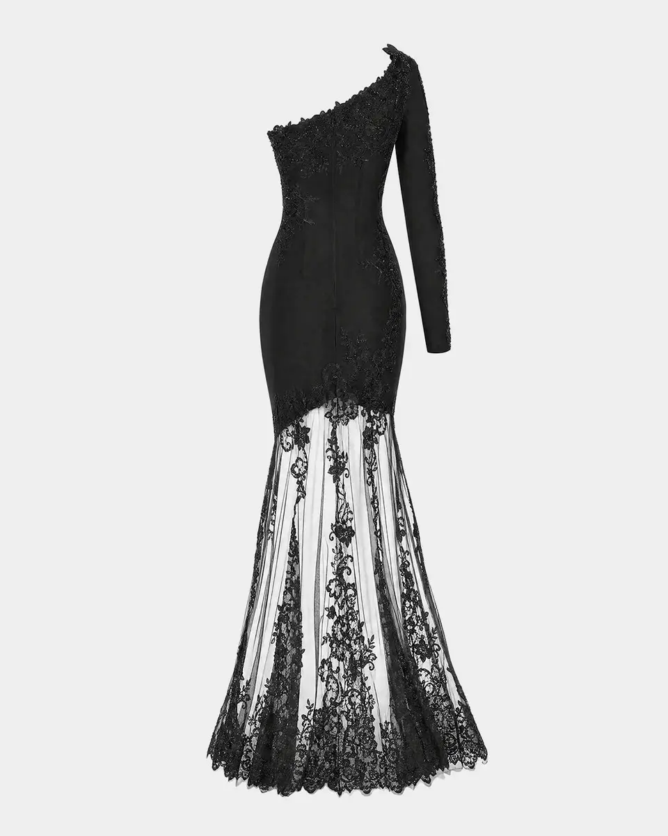 Mac Duggal Embroidered Mesh Jersey Gown | Thumbnail 5