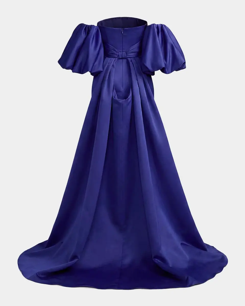 Mac Duggal Satin Strapless Cape Gown | Thumbnail 4 Mac Duggal Satin Strapless Cape Gown | Thumbnail 4