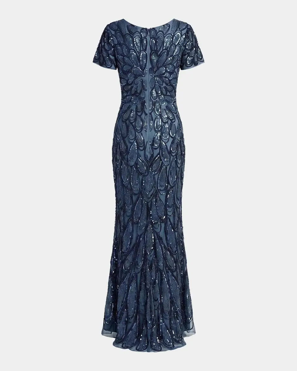 Mac Duggal Sequin & Bead-Embellished Jersey Gown | Thumbnail 5 Mac Duggal Sequin & Bead-Embellished Jersey Gown | Thumbnail 5