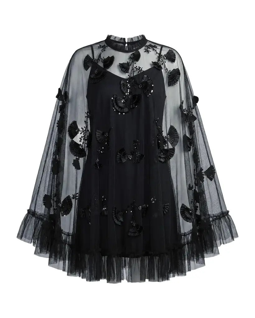Mac Embellished Mesh A-Line Minidress Mac Embellished Mesh A-Line Minidress