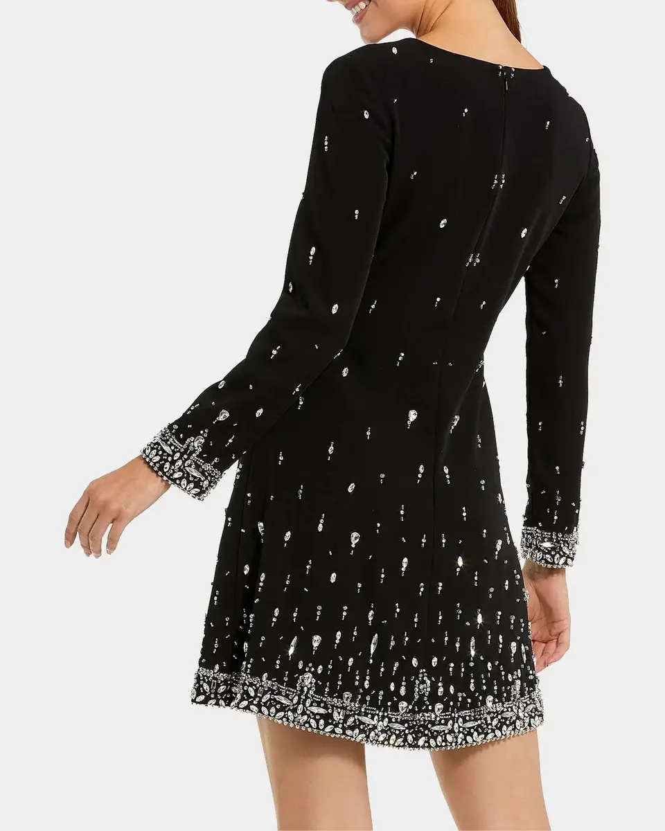 Mac Duggal Embellished Crêpe Mini Dress | Thumbnail 3