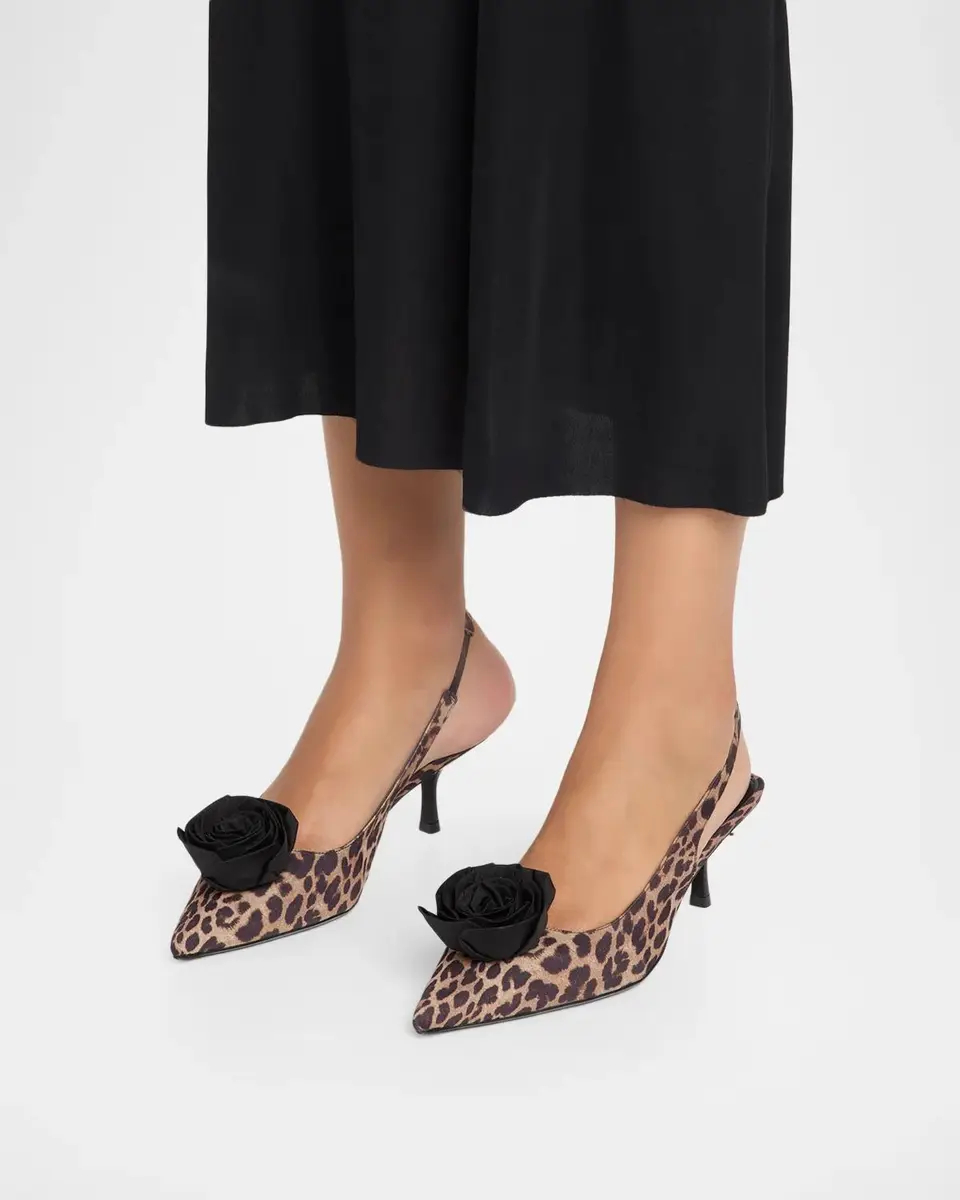 Stuart Weitzman Paloma 50MM Leopard-Print Calf Hair Slingback Pumps | Thumbnail 2