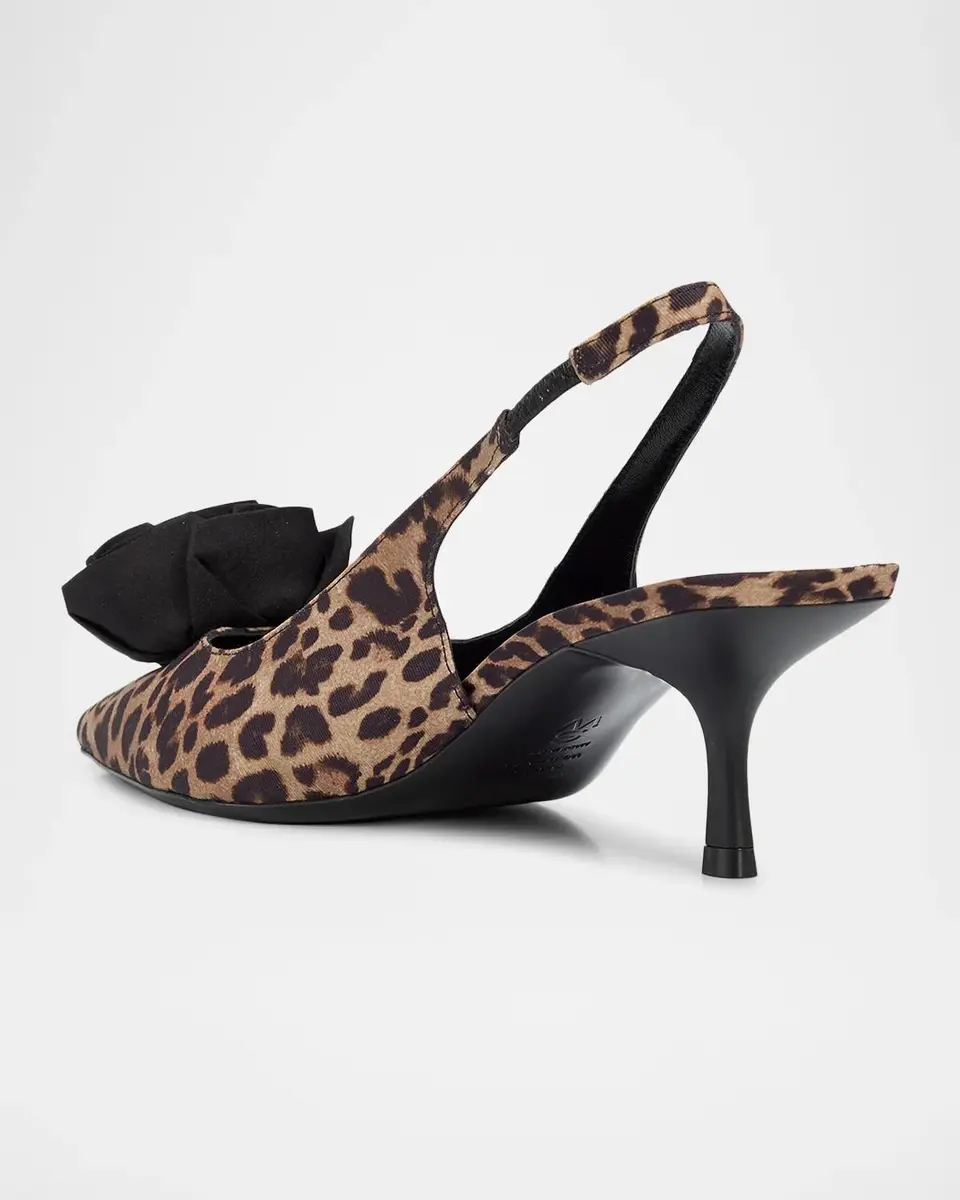 Stuart Weitzman Paloma 50MM Leopard-Print Calf Hair Slingback Pumps | Thumbnail 4