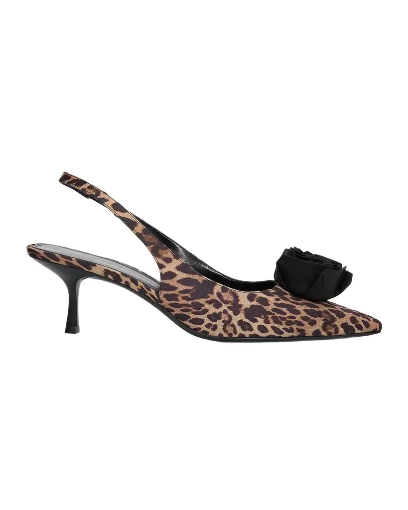 Stuart Weitzman Paloma 50MM Leopard-Print Calf Hair Slingback Pumps