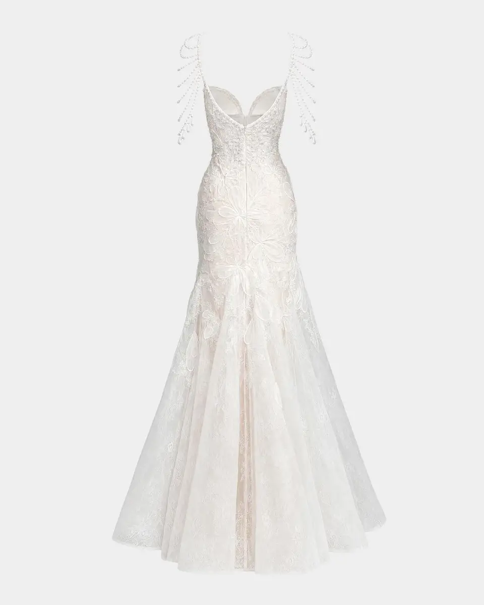 Mac Duggal Beaded Floral Lace Mermaid Gown | Thumbnail 5