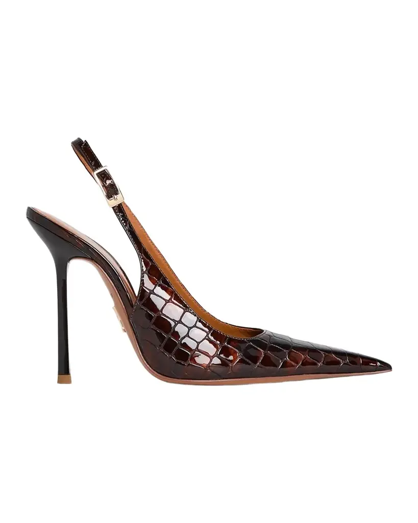 Carrie 110MM Patent Leather Slingback Pumps Carrie 110MM Patent Leather Slingback Pumps