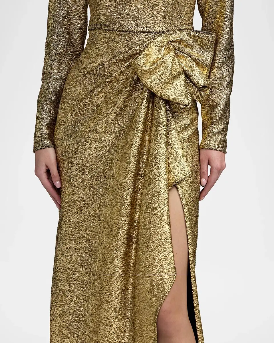 Mac Duggal Ieena Metallic Bow Gown | Thumbnail 4 Mac Duggal Ieena Metallic Bow Gown | Thumbnail 4