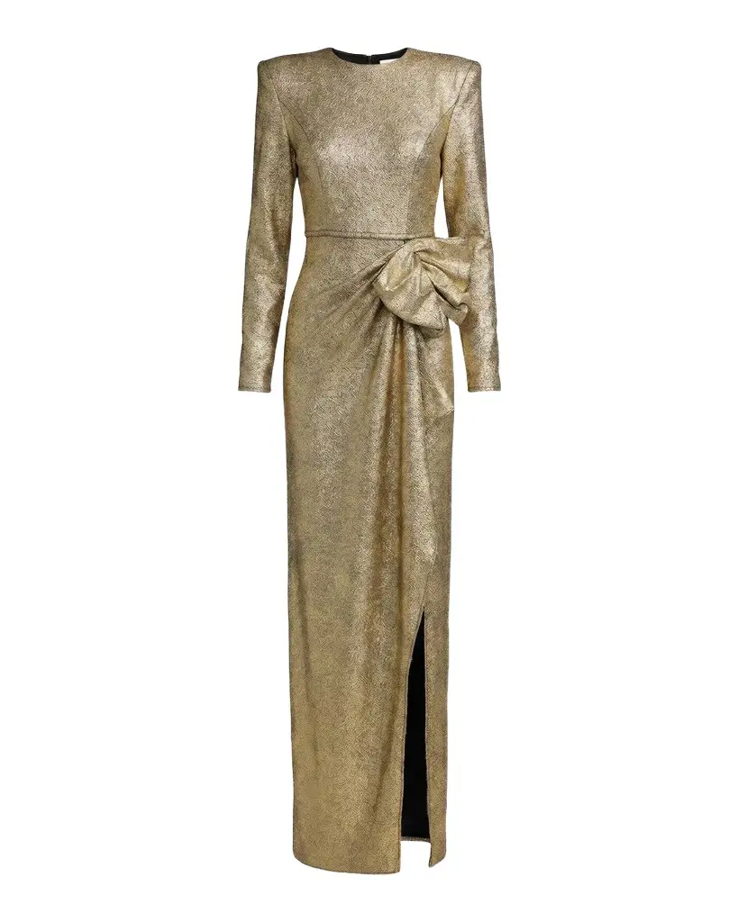 Ieena Metallic Bow Gown Ieena Metallic Bow Gown