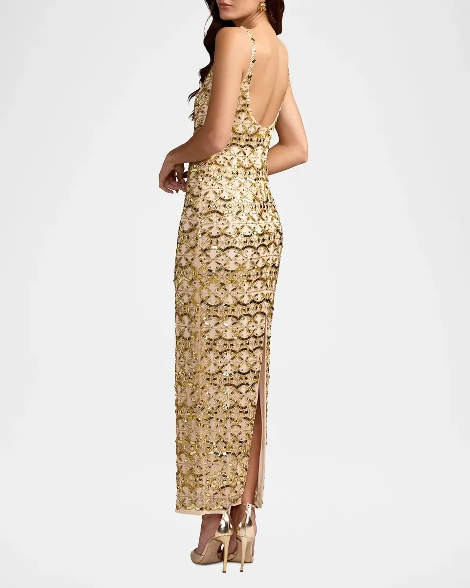 Mac Duggal Beaded Column Cocktail Dress | Thumbnail 3