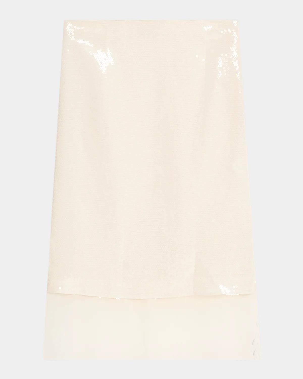 Frame The Sequin Silk Midi Skirt