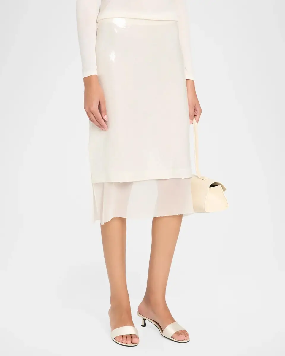 Frame The Sequin Silk Midi Skirt | Thumbnail 4