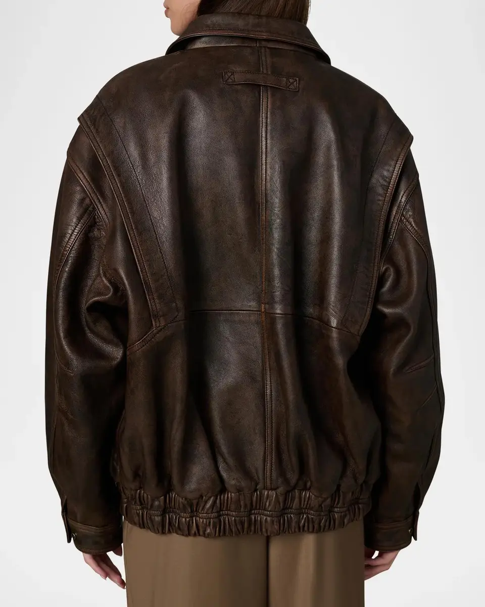 Joe's Jeans Luca Exposed-Seam Leather Jacket | Thumbnail 3 Joe's Jeans Luca Exposed-Seam Leather Jacket | Thumbnail 3