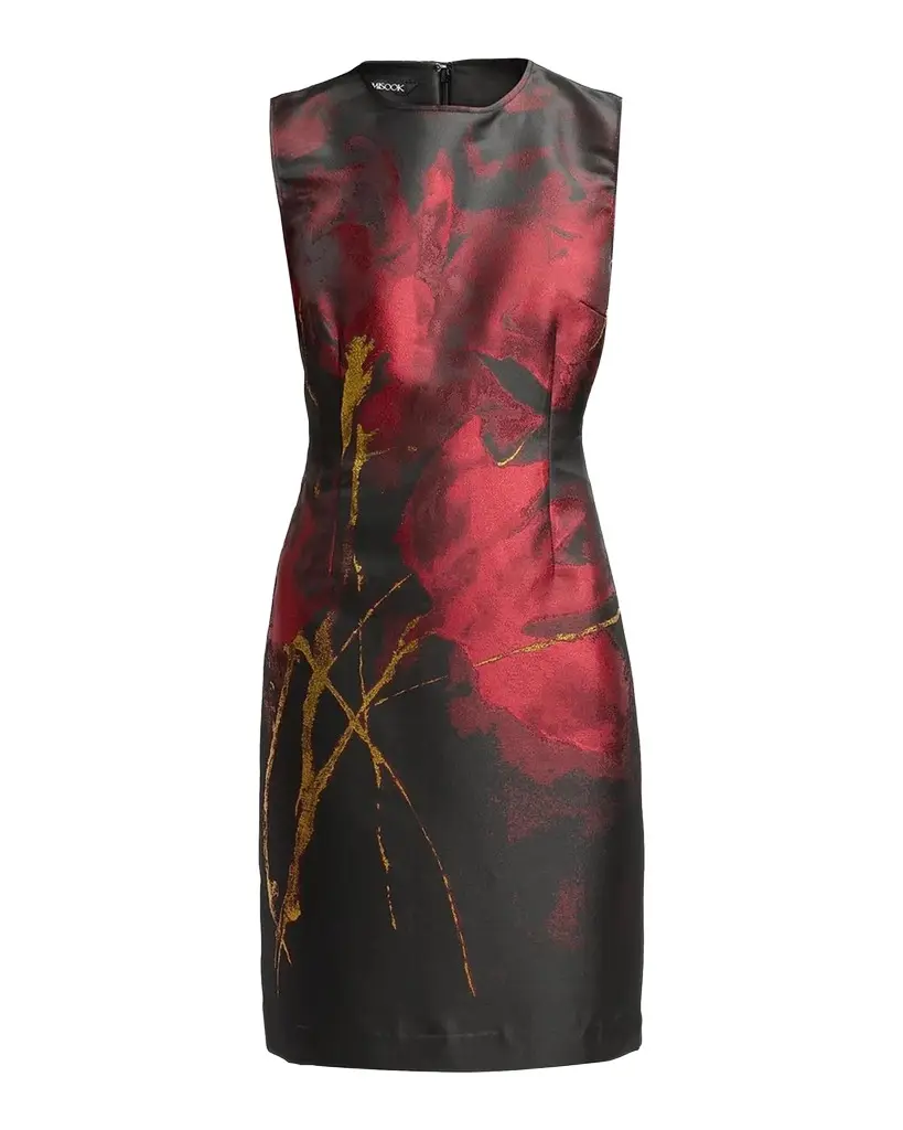 Misook Abstract-Print Dress