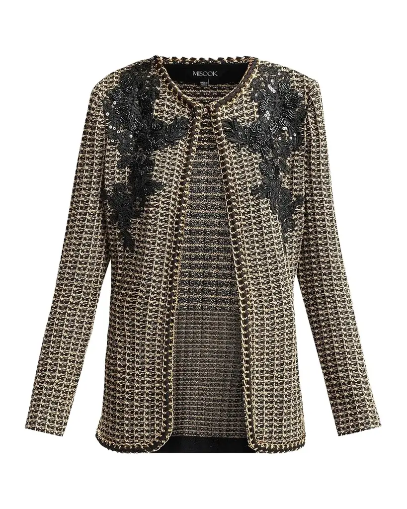 Misook Embellished Tweed Jacket