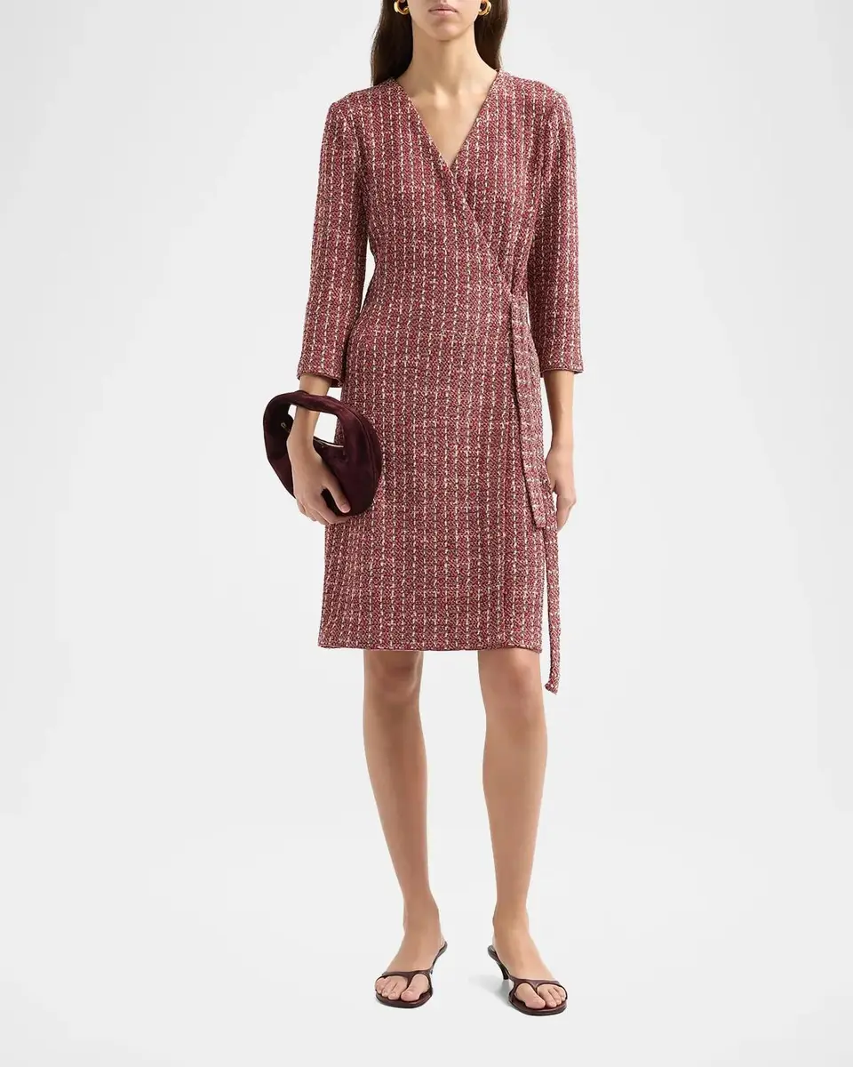 Misook Tweed Jacquard Mini Wrap Dress | Thumbnail 2 Misook Tweed Jacquard Mini Wrap Dress | Thumbnail 2