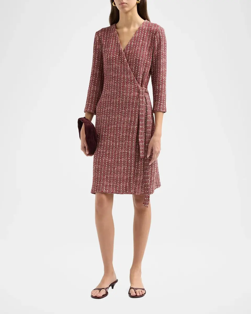 Misook Tweed Jacquard Mini Wrap Dress | Thumbnail 4 Misook Tweed Jacquard Mini Wrap Dress | Thumbnail 4