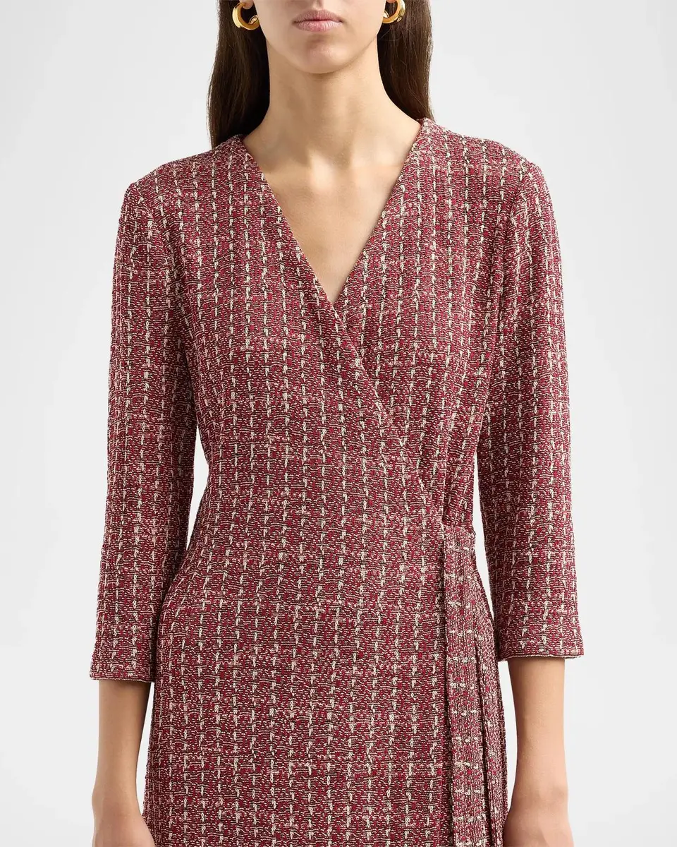 Misook Tweed Jacquard Mini Wrap Dress | Thumbnail 5 Misook Tweed Jacquard Mini Wrap Dress | Thumbnail 5
