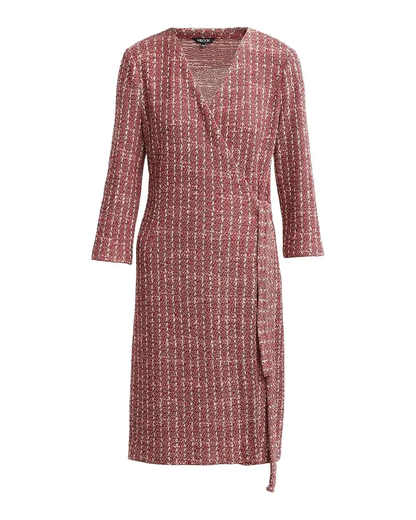 Misook Tweed Jacquard Mini Wrap Dress