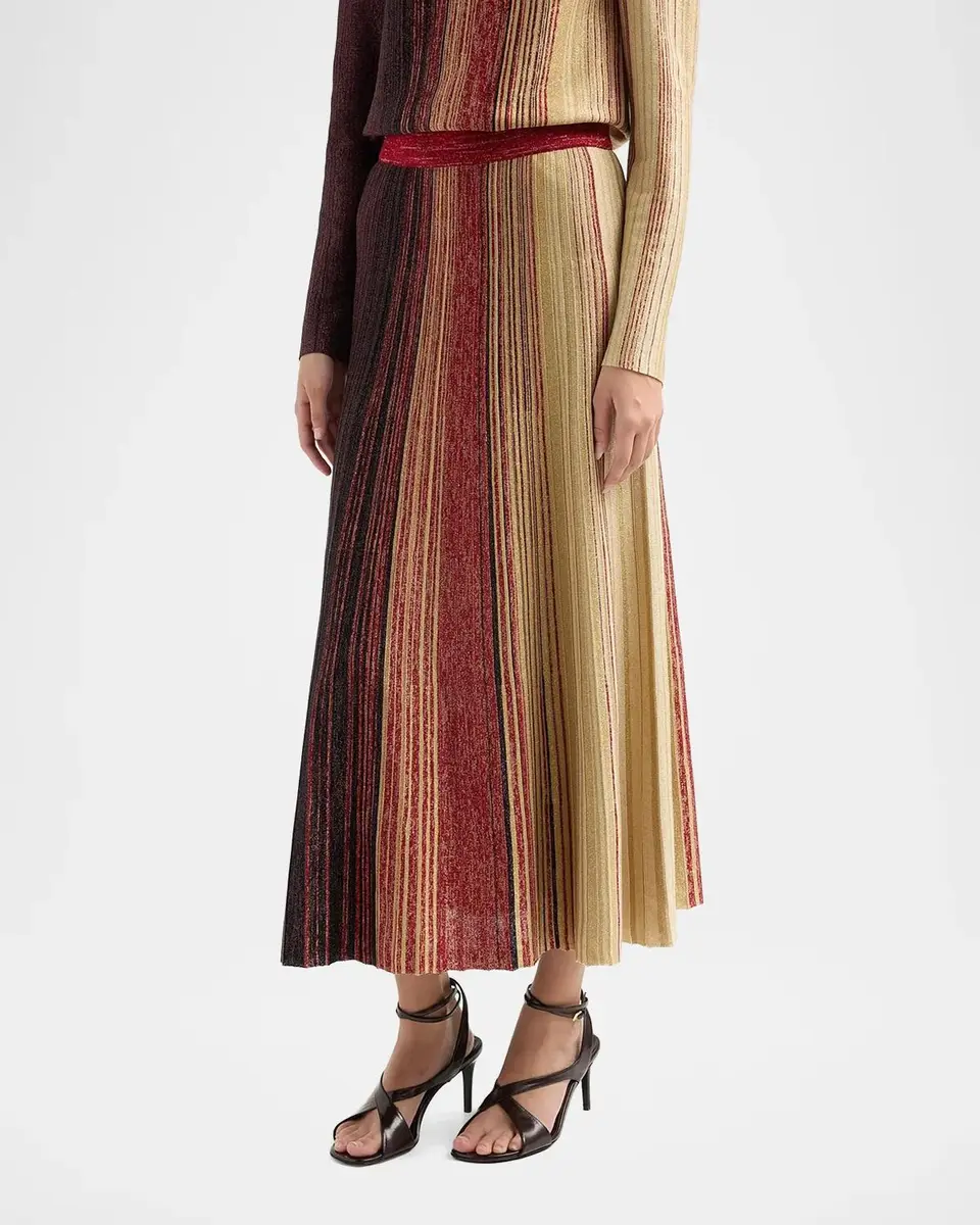 Misook Metallic Striped Maxi Skirt | Thumbnail 4 Misook Metallic Striped Maxi Skirt | Thumbnail 4