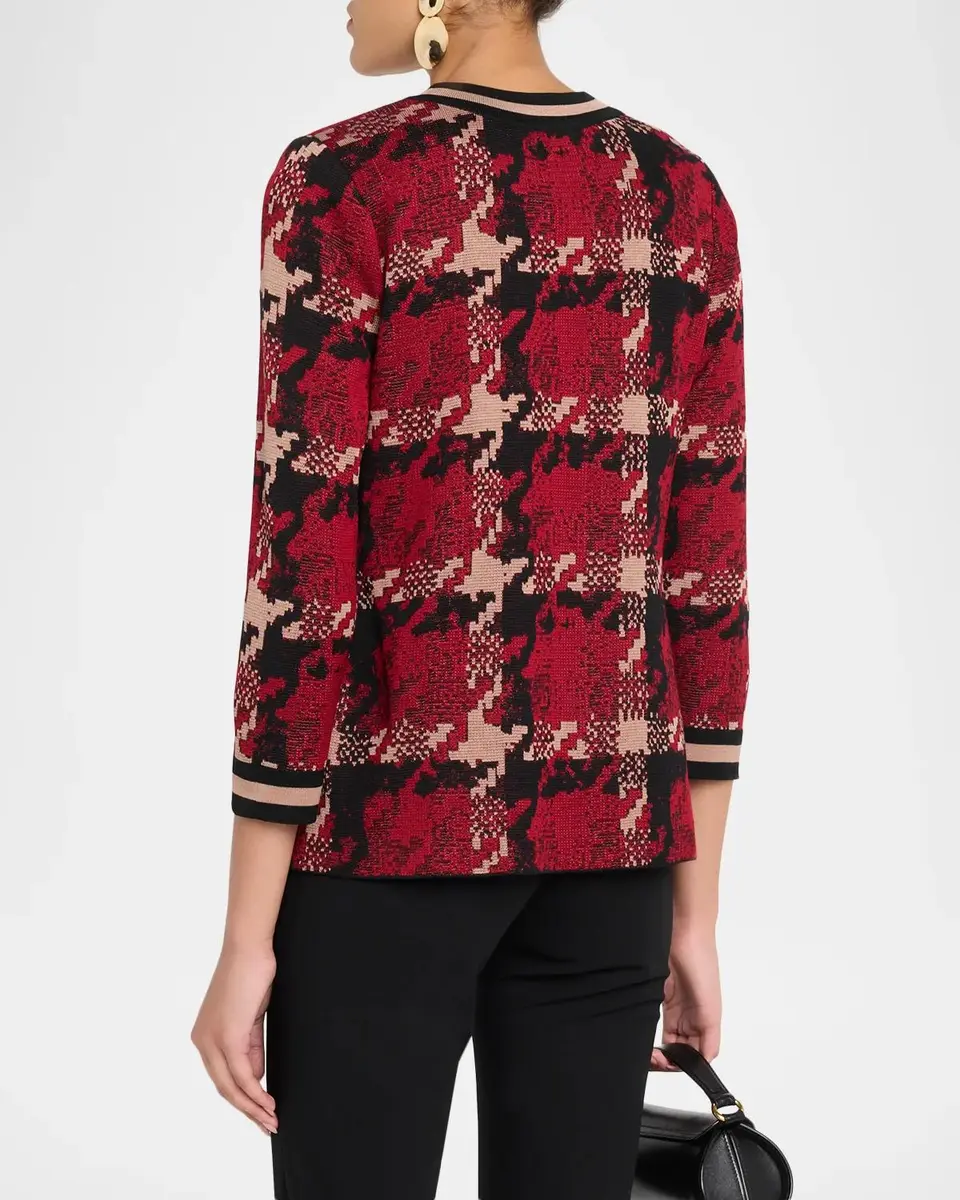 Misook Abstract Houndstooth Collarless Jacket | Thumbnail 3 Misook Abstract Houndstooth Collarless Jacket | Thumbnail 3
