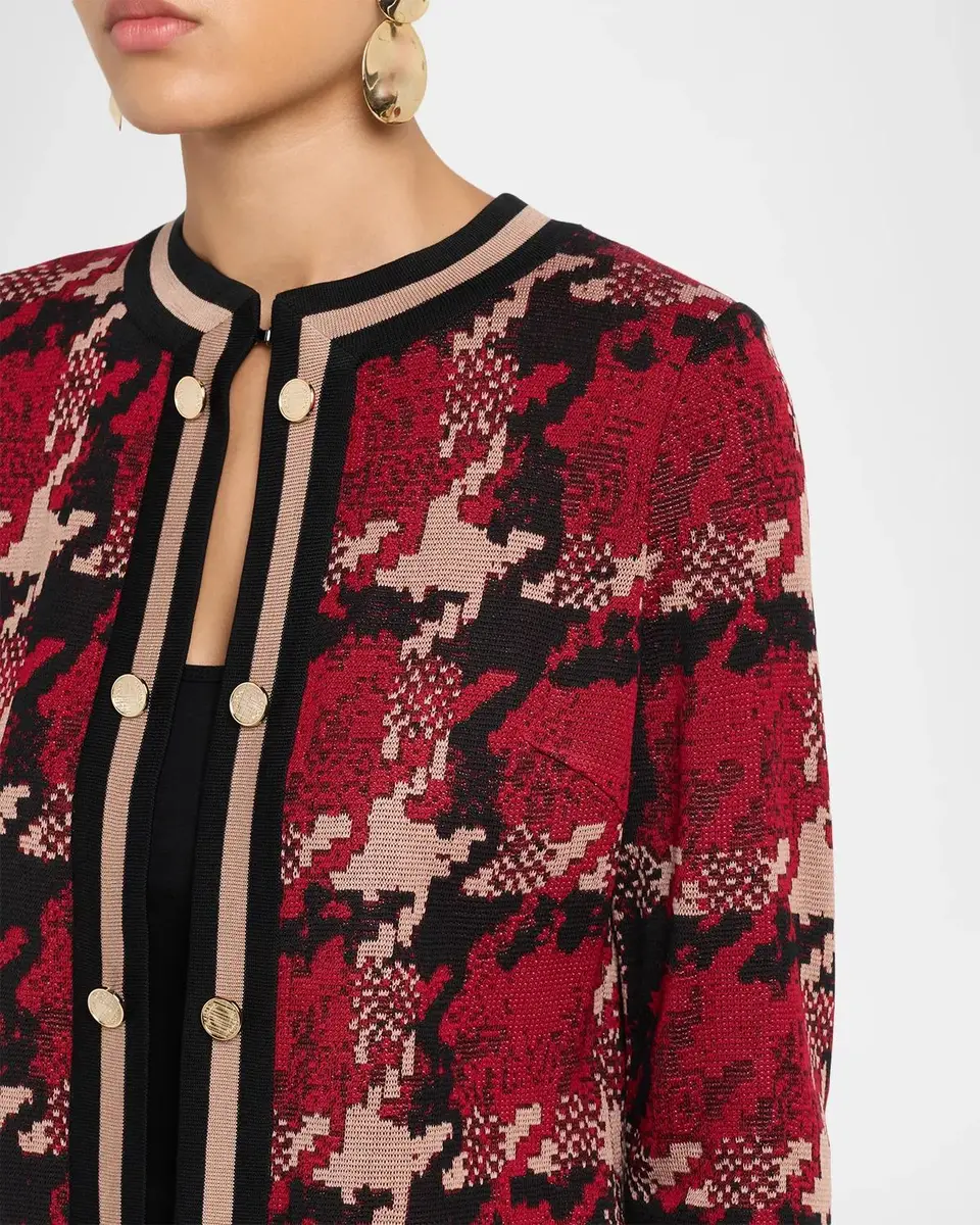 Misook Abstract Houndstooth Collarless Jacket | Thumbnail 5 Misook Abstract Houndstooth Collarless Jacket | Thumbnail 5