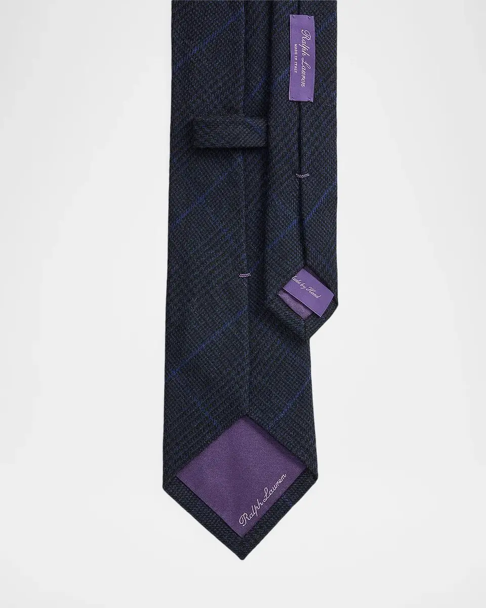 Ralph Lauren Purple Label Men's Glen Plaid Cashmere Tie | Thumbnail 3 Ralph Lauren Purple Label Men's Glen Plaid Cashmere Tie | Thumbnail 3