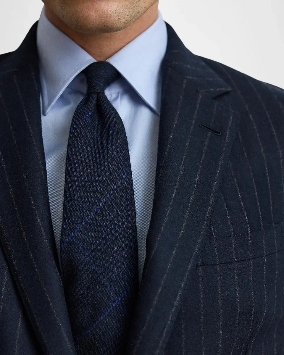 Ralph Lauren Purple Label Men's Glen Plaid Cashmere Tie | Thumbnail 4 Ralph Lauren Purple Label Men's Glen Plaid Cashmere Tie | Thumbnail 4